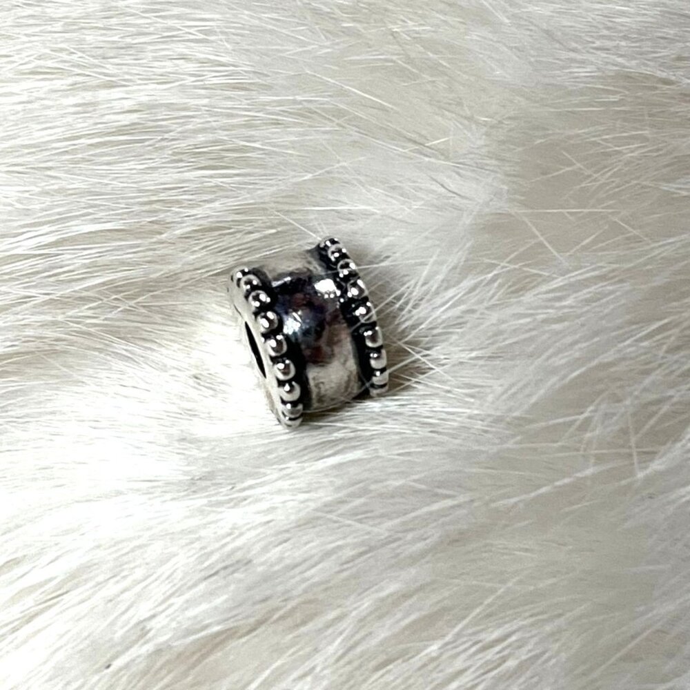 Pandora Authentic Beveled Silver Clip for Bracelet Retired Design Sterling 925